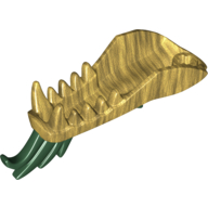 Creature Body Part, Dragon Head Lower Jaw with Teeth, and Dark Green Spines Print (Pearl Gold)