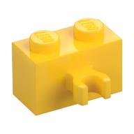 Brick Special 1 x 2 with Vertical Clip [Open O Clip] (Yellow)