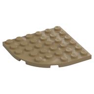 Plate Round Corner 6 x 6 (Dark Tan)