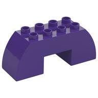 Duplo Brick 2 x 6 x 2 Curved with 2 x 2 Cutout on Bottom (Dark Purple)