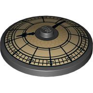 Dish 4 x 4 Inverted [Radar] with Town Hall Clock Face Print (Black)