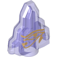 Rock 1 x 2 Crystal Stepped with Gold Egyptian Eye of Horus Print (Trans-Purple)