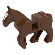 Animal, Horse, Moveable Legs with Black Bridle and White Blaze Print (Reddish Brown)