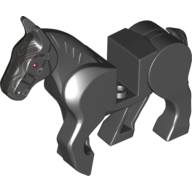 Animal, Horse, Moveable Legs with Gray Bridle Print (Black)