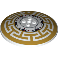Dish 8 x 8 Inverted [Radar] with Red, Black and Pearl Gold Geometric Print (White)