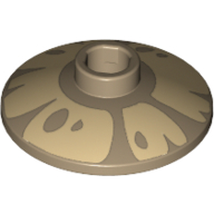 Dish 2 x 2 Inverted [Radar] with Tan Mushroom Print (Dark Tan)