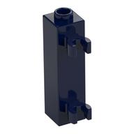 Brick Special 1 x 1 x 3 with 2 Clips Vertical [Hollow Stud, Open O Clips] (Dark Blue)