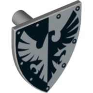 Shield Triangular with Black and Silver Falcon Print (Light Bluish Gray)