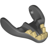 Creature Body Part, Warg Lower Jaw with Tan Teeth Print (Dark Bluish Gray)