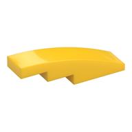 Brick Curved 4 x 1 No Studs [Stud Holder with Symmetric Ridges] (Yellow)