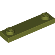 Plate Special 1 x 4 with 2 Studs, 3 Bottom Tubes (Olive Green)