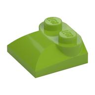 Brick Curved 2 x 2 x 2/3 Two Studs and Curved Slope End (Lime)