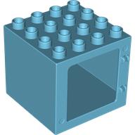Duplo Building Door Frame 4 x 4 x 3 (Medium Azure)