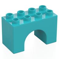 Duplo Brick 2 x 4 x 2 Arch (Medium Azure)