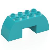 Duplo Brick 2 x 6 x 2 Curved with 2 x 2 Cutout on Bottom (Medium Azure)
