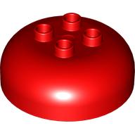 Duplo Brick Round 4 x 4 Dome Top with 2 x 2 Studs [Plain] (Red)