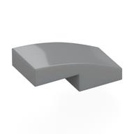 Brick Curved 2 x 1 No Studs [1/2 Bow] (Light Bluish Gray)
