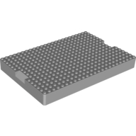 Brick Special 16 x 24 x 2 with 1 x 4 Indents on Ends (5932 Container Top) (Light Bluish Gray)