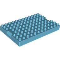 Duplo Brick 8 x 12 with 1 x 2 Indents on Ends (5931 Container Top) (Medium Azure)