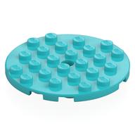 Plate Round 6 x 6 with Hole (Medium Azure)