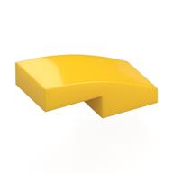 Brick Curved 2 x 1 No Studs [1/2 Bow] (Yellow)