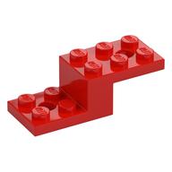 Bracket 5 x 2 x 1 1/3 with Holes, Pin Bottom (Red)