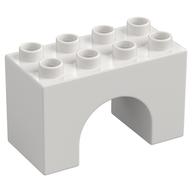 Duplo Brick 2 x 4 x 2 Arch (White)