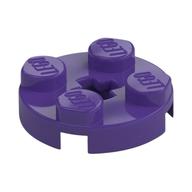 Plate Round 2 x 2 with Axle Hole Type 1 (+ Opening) (Dark Purple)