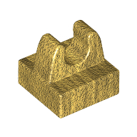 Tile Special 1 x 1 with Clip with Rounded Tips (Pearl Gold)