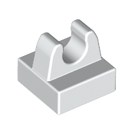 Tile Special 1 x 1 with Clip with Rounded Tips (White)