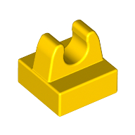 Tile Special 1 x 1 with Clip with Rounded Tips (Yellow)
