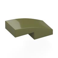Brick Curved 2 x 1 No Studs [1/2 Bow] (Olive Green)