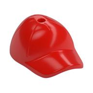 Hat / Cap Short Curved Bill with Seams and Hole on Top (Red)