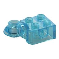 Technic Brick Special 2 x 2 with Pin Hole, Rotation Joint Ball Half [Horizontal Top] (Trans-Light Blue)