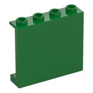 Panel 1 x 4 x 3 [Side Supports / Hollow Studs] (Green)