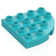 Duplo Plate Round Corner 4 x 4 (Medium Azure)