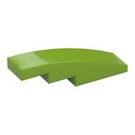Brick Curved 4 x 1 No Studs [Stud Holder with Symmetric Ridges] (Lime)