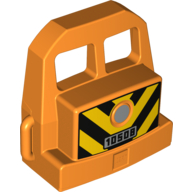 Duplo Train Locomotive Front with Silver Headlight, 10508 and V Stripes Print (Orange)