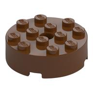 Brick Round 4 x 4 Centre Hole (Reddish Brown)