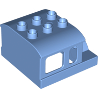 Duplo Train Steam Engine Cabin Roof 2 x 3 Studs (Medium Blue)