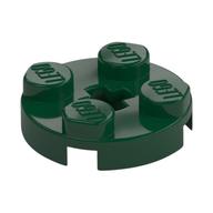 Plate Round 2 x 2 with Axle Hole Type 1 (+ Opening) (Dark Green)