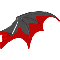 Creature Body Part, Dragon Wing 19 x 11 with Marbled Red Pattern (Black)