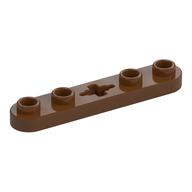 Technic Plate 1 x 5 with Smooth Ends, 4 Studs and Centre Axle Hole (Reddish Brown)