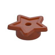 Tile, Star with Stud Holder, Pin Hole (Dark Orange)