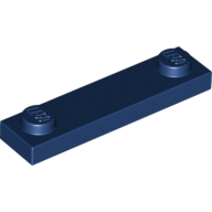 Plate Special 1 x 4 with 2 Studs, 3 Bottom Tubes (Dark Blue)