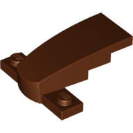 Brick Wedged, Curved 4 x 2 x 1 1/3 with 1 x 4 Base [Plain] (Reddish Brown)