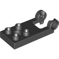 Duplo Plate 2 x 3 with 4 Studs and Hinge (Black)