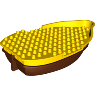 Duplo Boat Hull 10 x 18 with Reddish Brown Bottom [Complete Assembly] (Yellow)