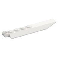 Hinge Plate 1 x 8 Locking with Angled Side Extensions, Squared Plate Underside, 7 Teeth (White)