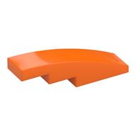 Brick Curved 4 x 1 No Studs [Stud Holder with Symmetric Ridges] (Orange)